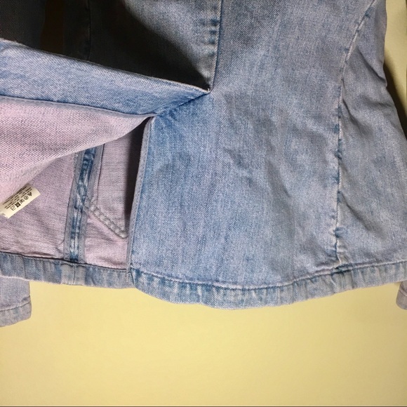 See by Chloe Vintage Lavender Blue Long Sleeve Denim Jacket | Blazer Size 10 - Picture 7 of 8